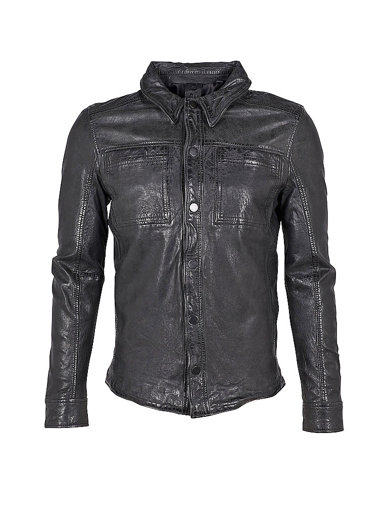 GIPSY BY MAURITIUS Lederhemd Trip schwarz | S